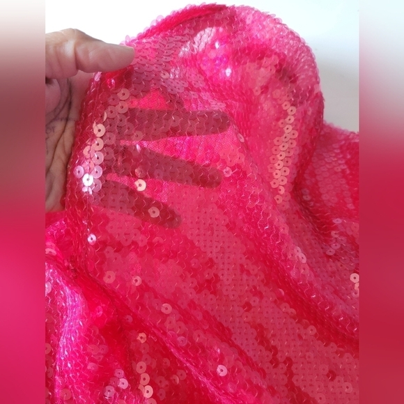 REVOLVE More To Come Sequin Two-Piece Pant Set Hot Pink Small NWOT - Picture 11 of 12